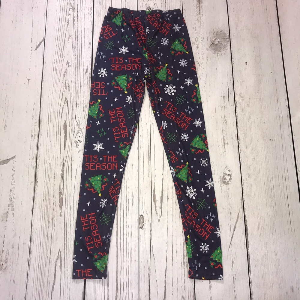 Tis The Season Navy Blue Christmas Legging S